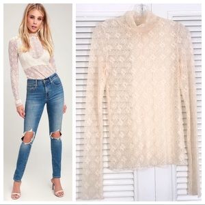 Intimately FP: NWOT Sweet Memories Lace Turtleneck